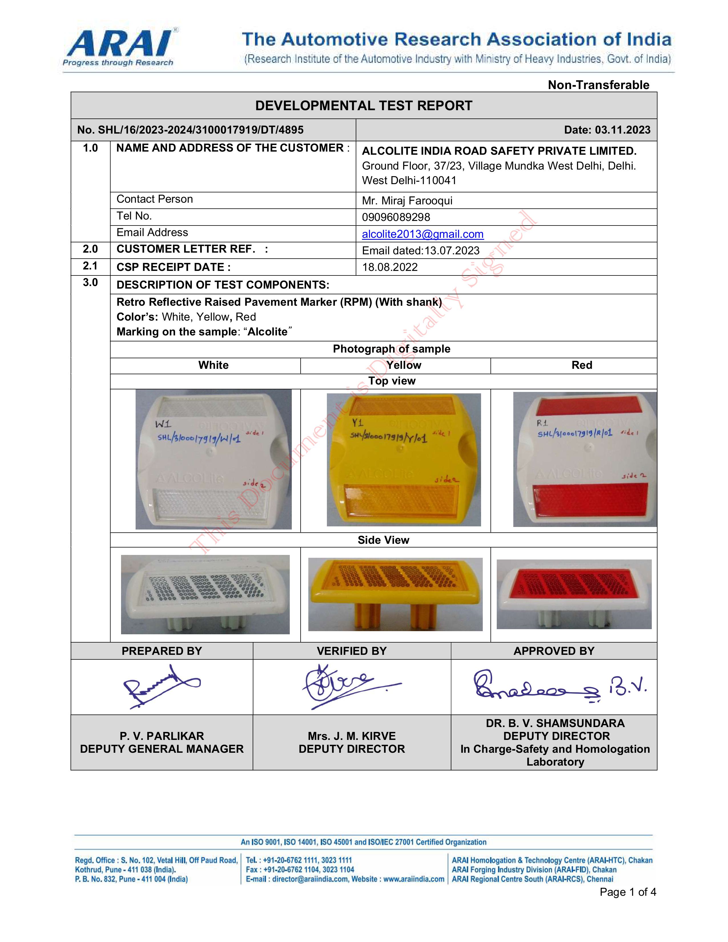 AL 280 ABS / Plastic Road Stud